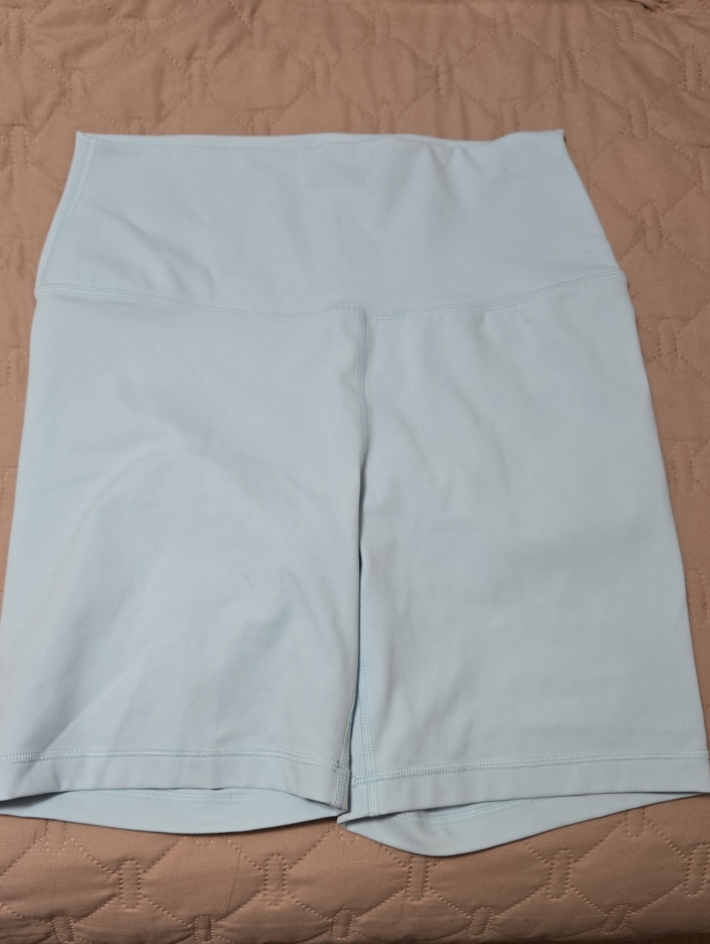 90 Degree By Reflex Pale Blue High-Waist Bike Shorts